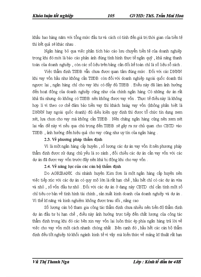 image for page Hoàn thiện công tác thẩm định dự án đầu tư trong hoạt động cho vay đối với các doanh nghiệp tại NHNo PTNTVN chi nhánh huyện Kim Sơn tỉnh Ninh Bình 1