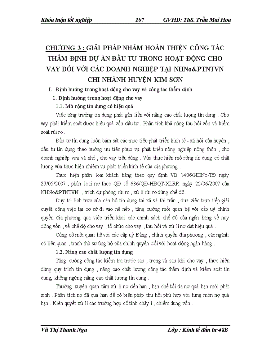 image for page Hoàn thiện công tác thẩm định dự án đầu tư trong hoạt động cho vay đối với các doanh nghiệp tại NHNo PTNTVN chi nhánh huyện Kim Sơn tỉnh Ninh Bình 1