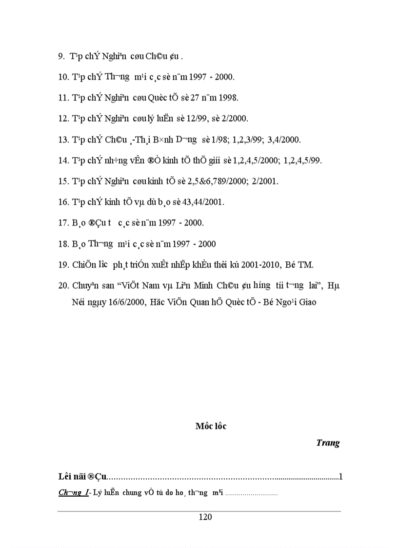 image for page Tự do hoá thương mại trong eu và khả năng thâm nhập thị trường eu của hàng hoá việt nam