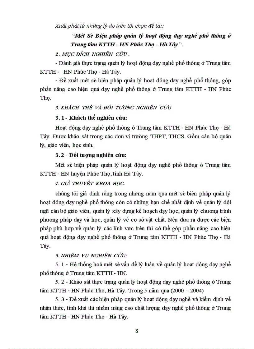 image for page Một số biện pháp quản lý hoạt hoạt động dạy nghề phổ thông ở Trung tâm kỹ thuật tổng hợp Hướng nghiệp Phúc Thọ tỉnh Hà Tây 1