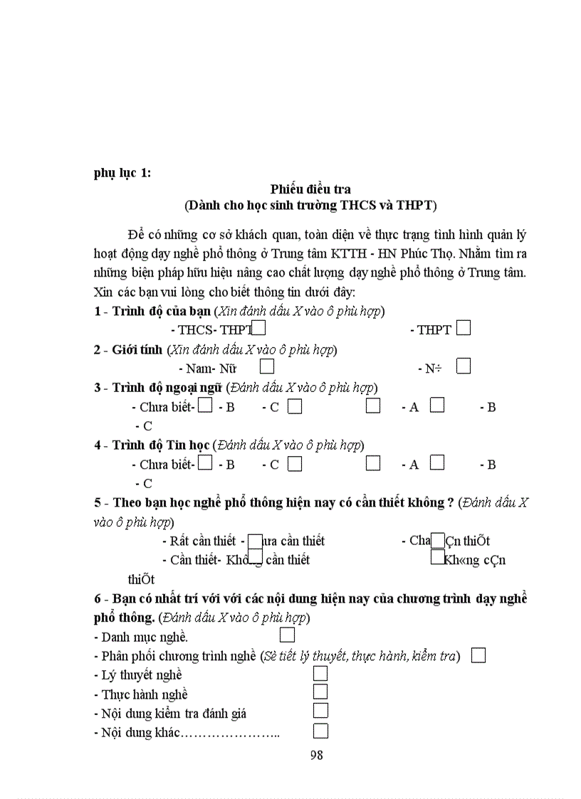 image for page Một số biện pháp quản lý hoạt hoạt động dạy nghề phổ thông ở Trung tâm kỹ thuật tổng hợp Hướng nghiệp Phúc Thọ tỉnh Hà Tây 1