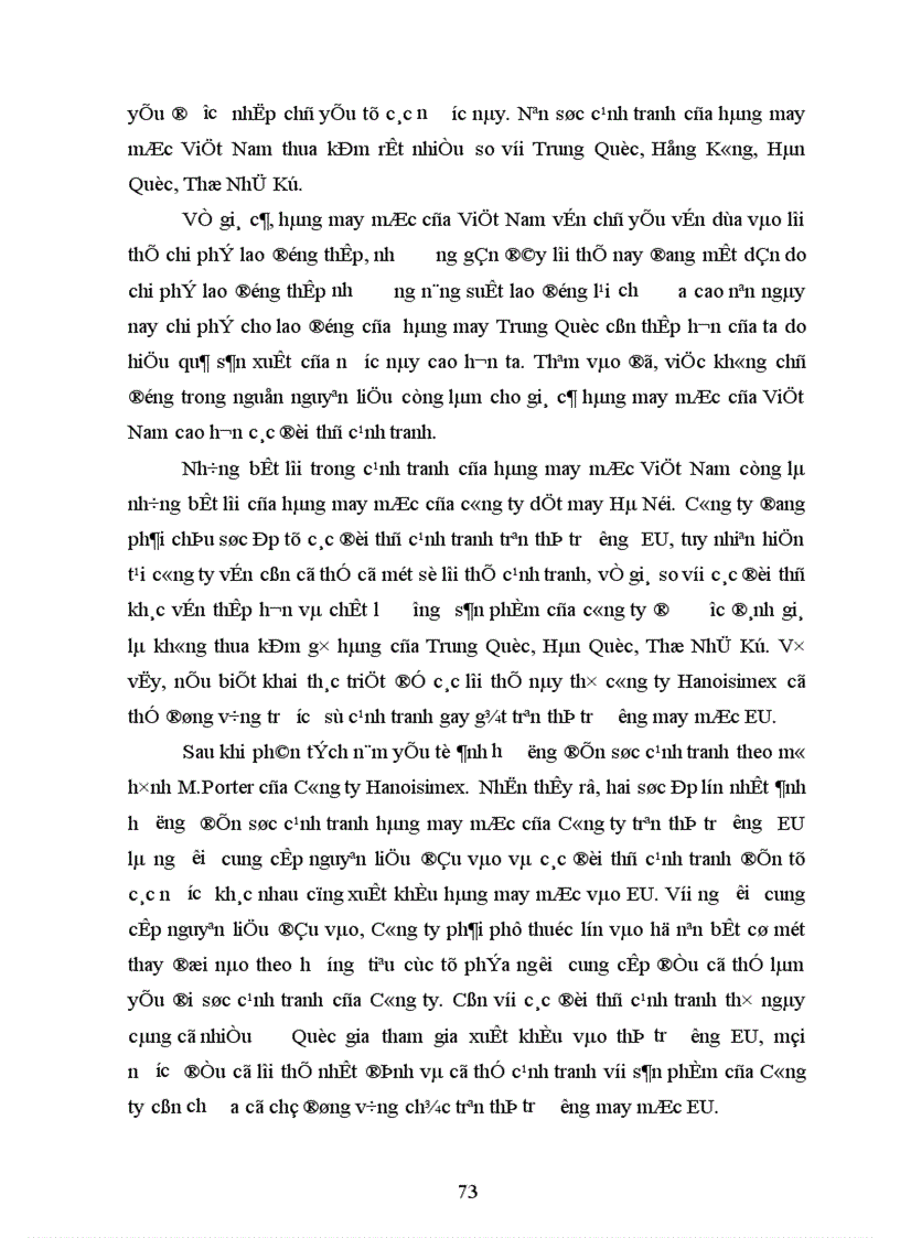 image for page Một số giải pháp nâng cao sức cạnh tranh hàng may mặc của công ty HANOSIMEX trên thị trường EU
