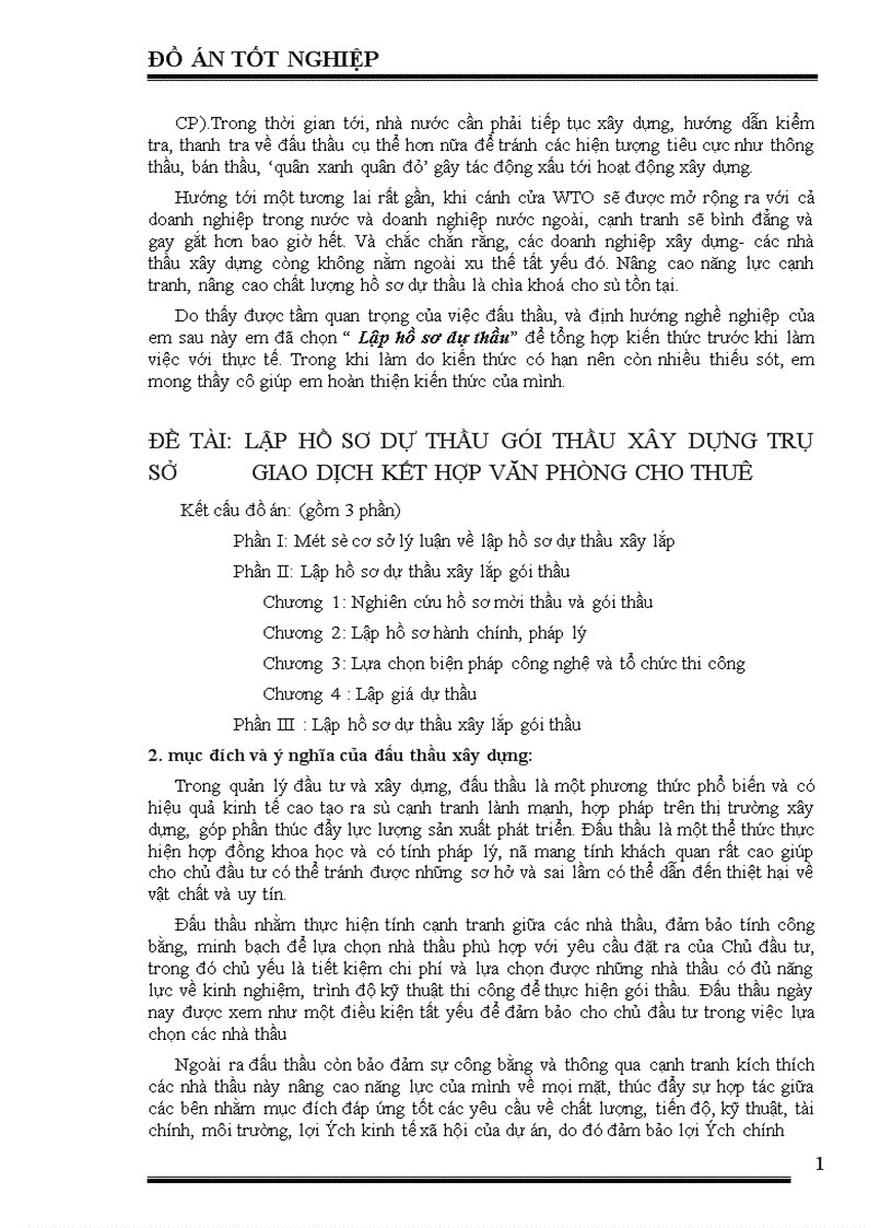 image for page Lập hồ sơ dự thầu gói thầu xây dựng trụ sở Giao dịch kết hợp văn phòng cho thuê Kết cấu đồ án