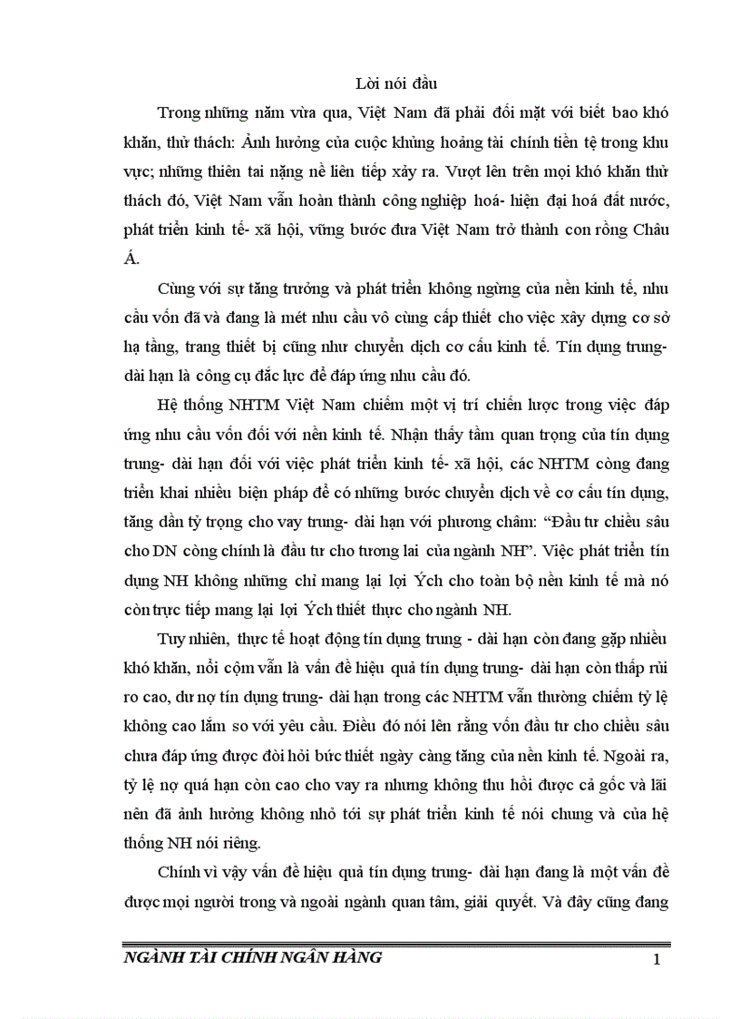 image for page Giải pháp nâng cao hiệu quả tín dụng trung dài hạn tại Ngân Hàng đầu tư và phát triển Việt Nam 1