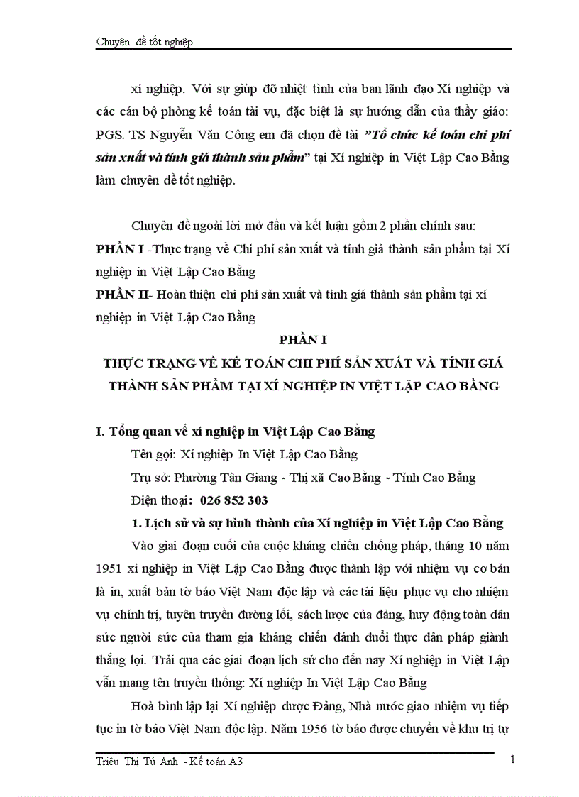 image for page Tổ chức kế toán chi phí sản xuất và tính giá thành sản phẩm 1