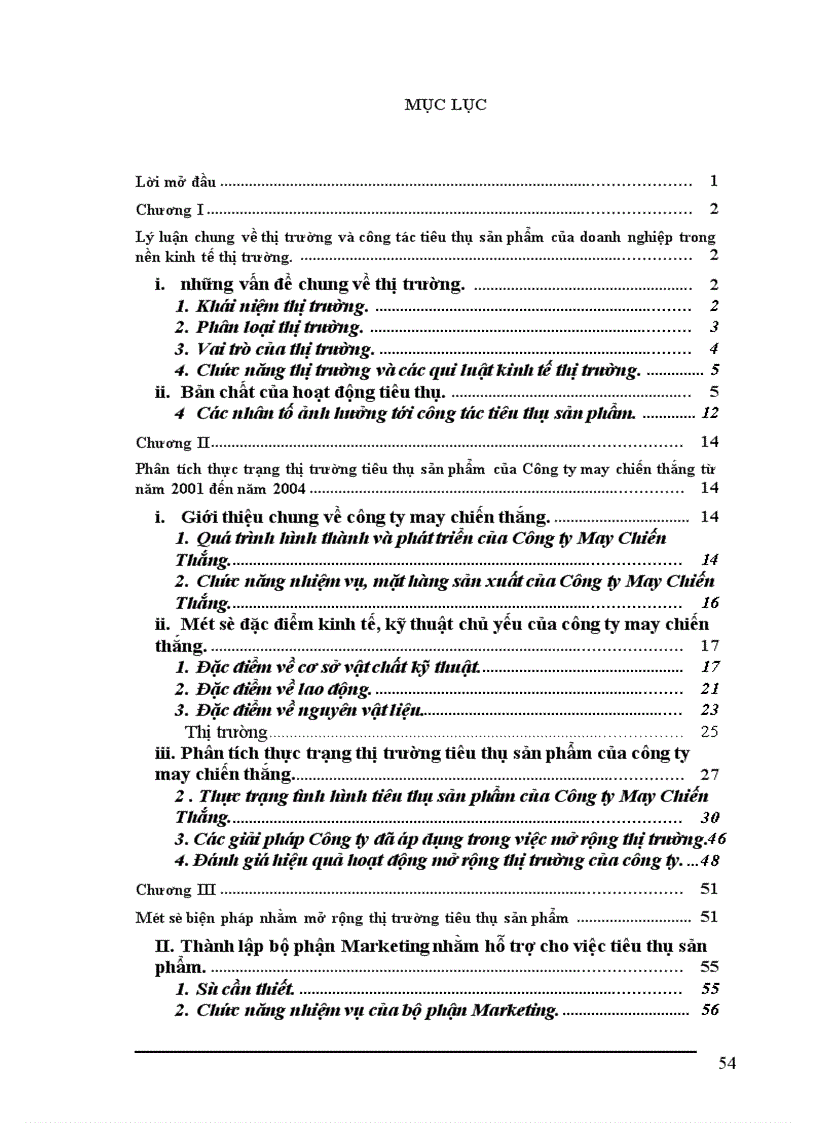 image for page Một số biện pháp nhằm mở rộng thị trường tiêu thụ sản phẩm của Công ty May Chiến Thắng 1