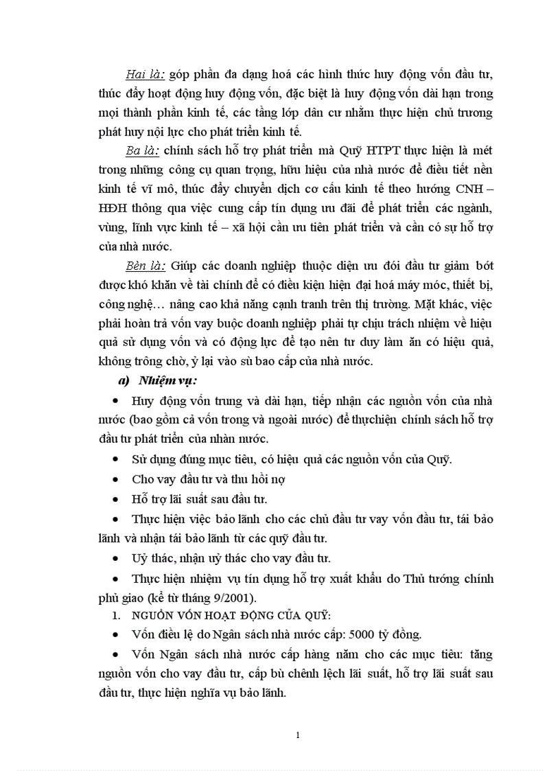 image for page Báo cáo tổng hợp về Quỹ Hỗ trợ phát triển Quỹ HTPT