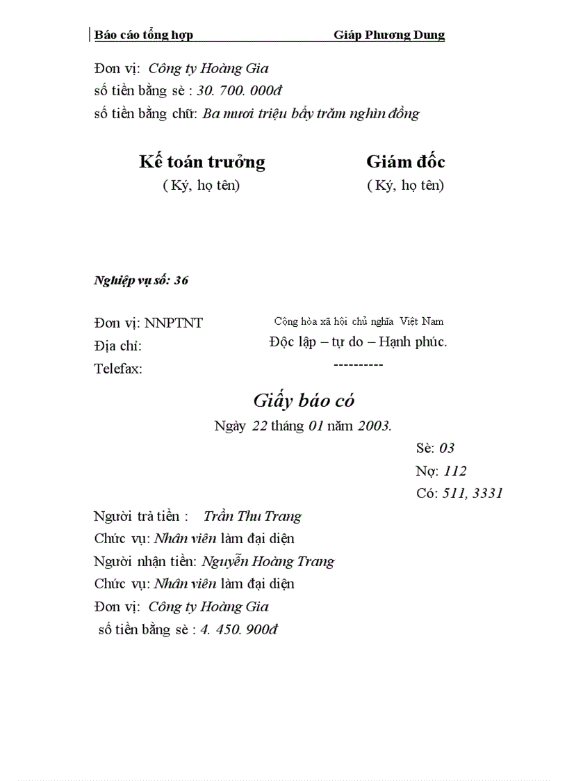 image for page công tác hạch toán tại Công ty Hoàng Gia