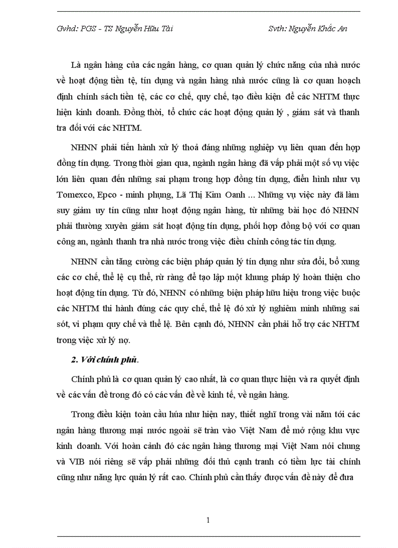 image for page Giải pháp phòng ngừa và hạn chế rủi ro tín dụng tại Ngân hàng Thương mại cổ phần Quốc tế VIB Bank 1