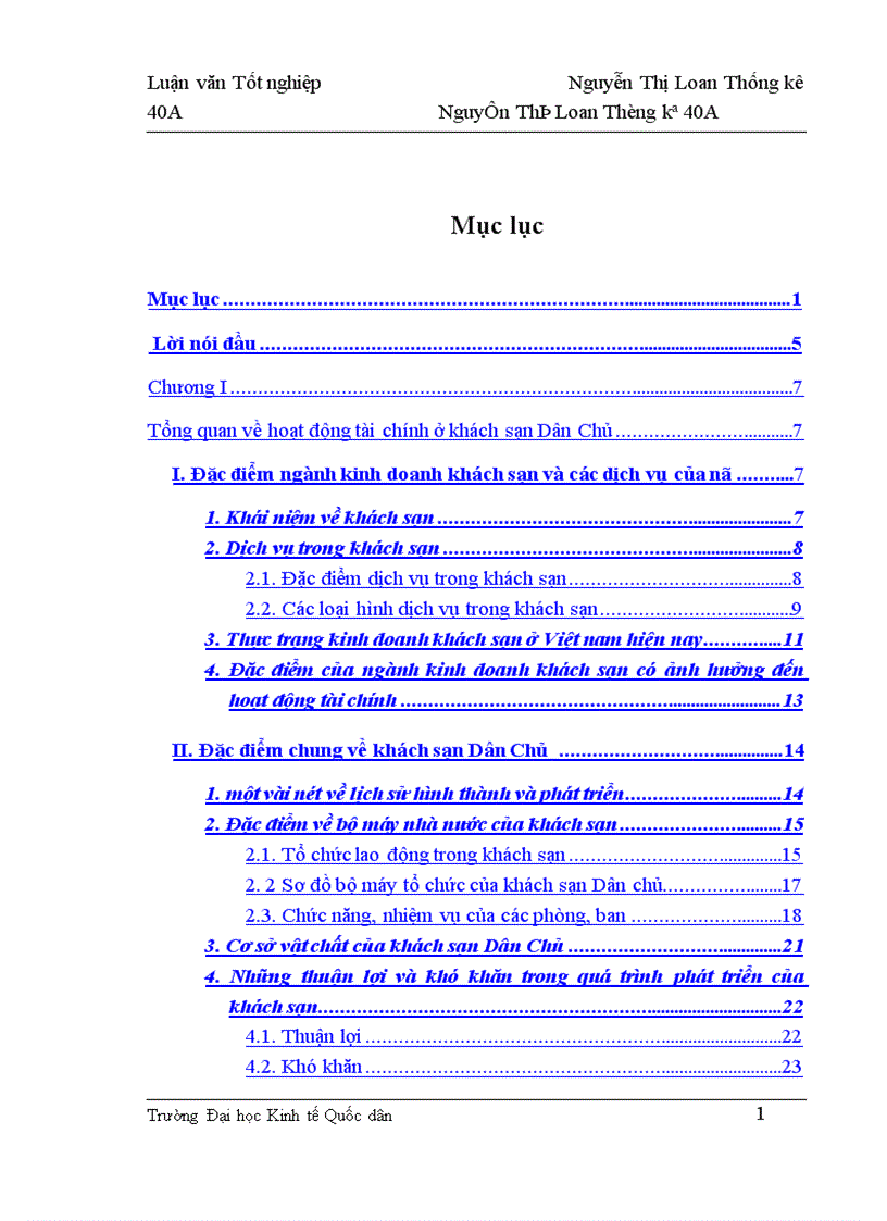 image for page Nghiên cứu thống kê hoạt động tài chính của Khách sạn Dân chủ 1