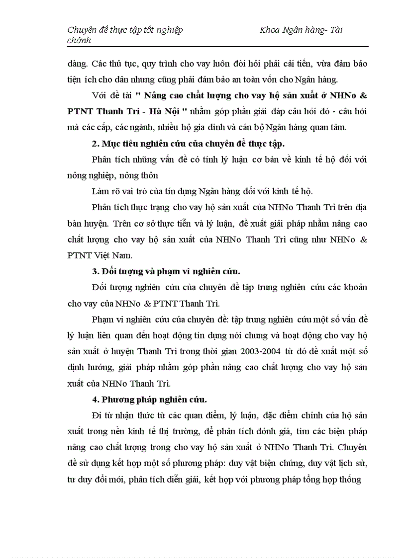 image for page Nâng cao chất lượng cho vay hộ sản xuất ở NHNo PTNT Thanh Trì Hà Nội 1