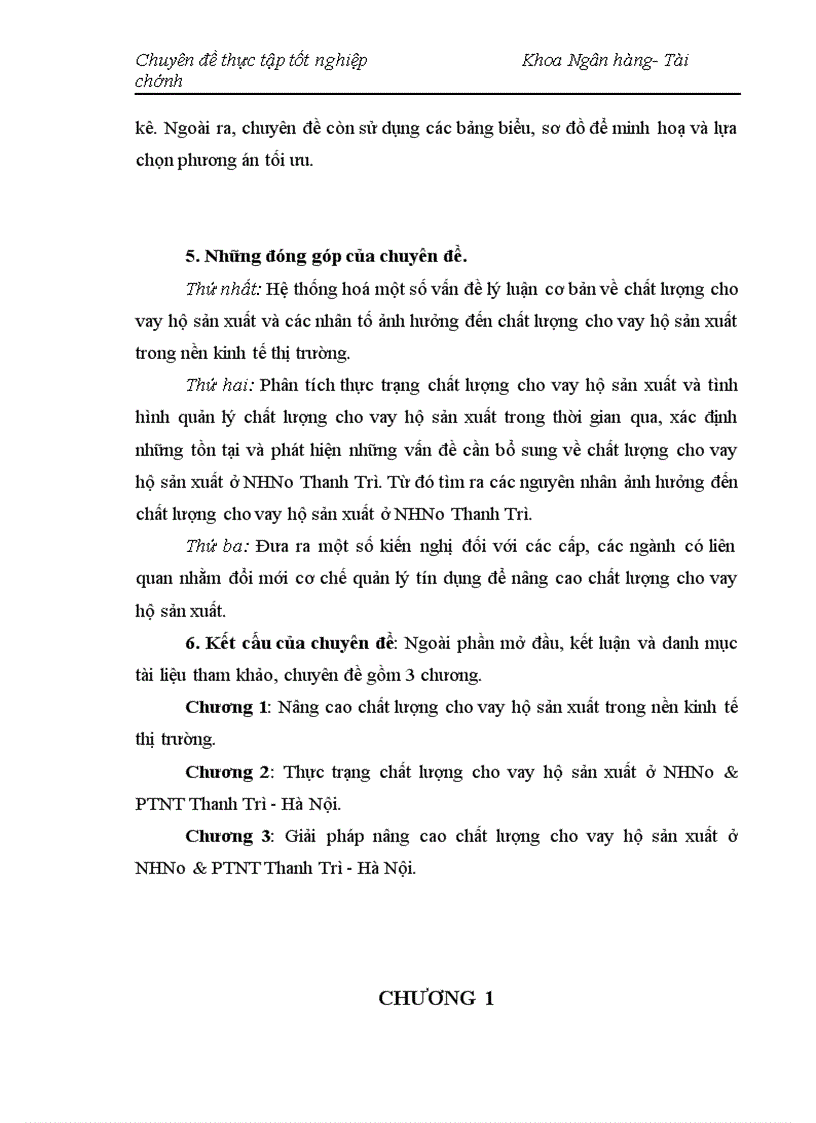 image for page Nâng cao chất lượng cho vay hộ sản xuất ở NHNo PTNT Thanh Trì Hà Nội 1