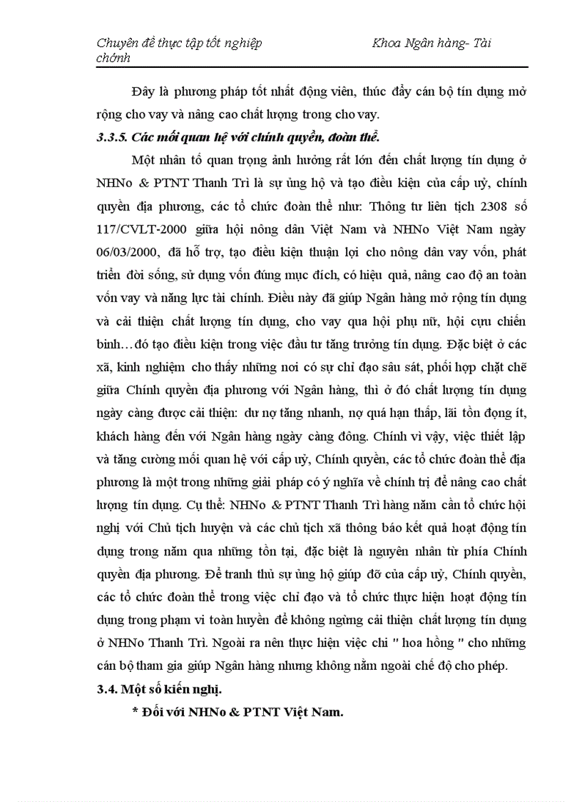 image for page Nâng cao chất lượng cho vay hộ sản xuất ở NHNo PTNT Thanh Trì Hà Nội 1