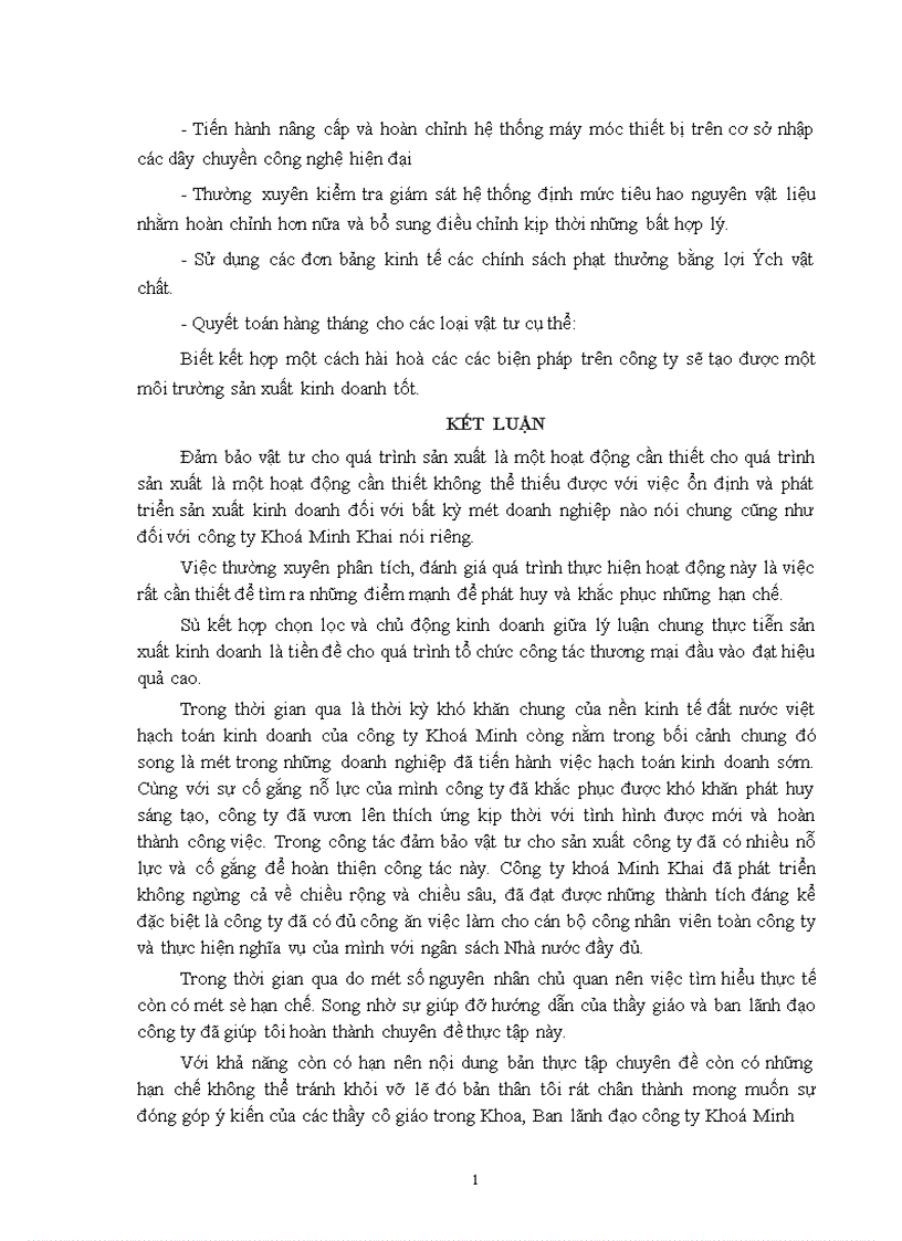 image for page Một số vấn đề về hoạt động đảm bảo vật tư cho sản xuất của công ty khoá Minh Khai 1
