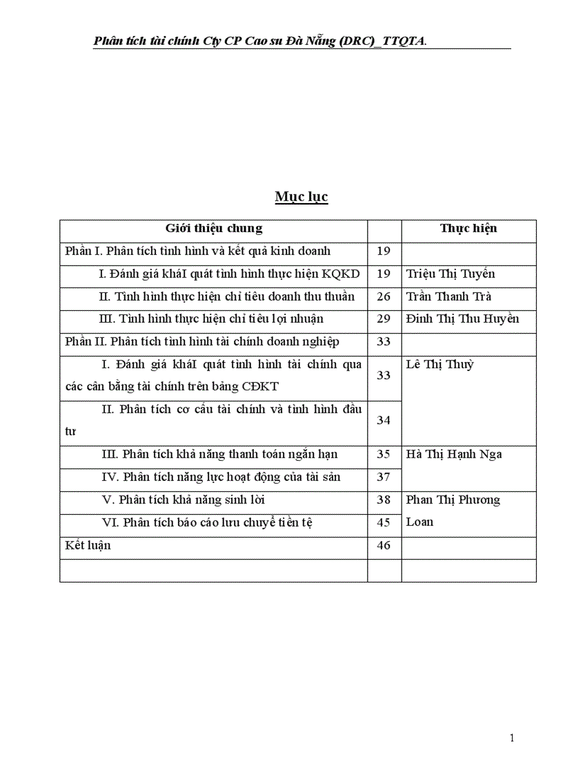 image for page Phân tích tài chính Công ty CP Cao su Đà Nẵng DRC