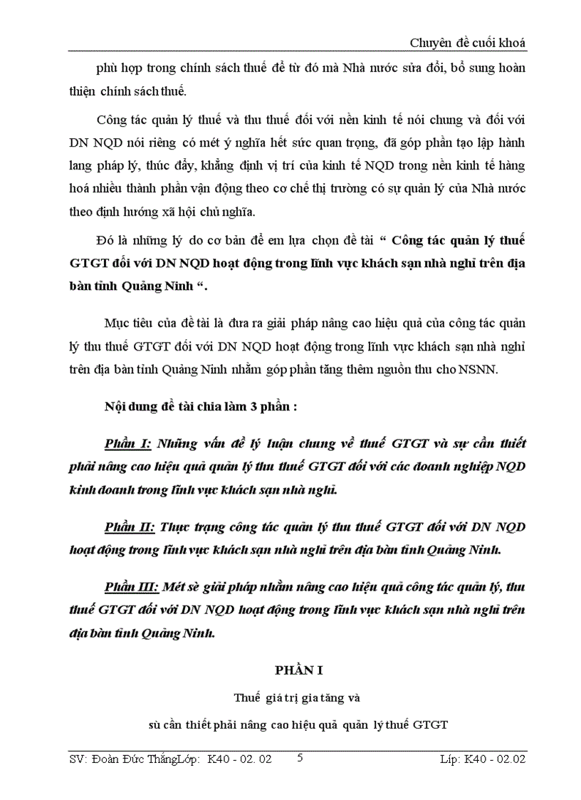 image for page Công tác quản lý thuế GTGT đối với DN NQD hoạt động trong lĩnh vực khách sạn nhà nghỉ trên địa bàn tỉnh Quảng Ninh