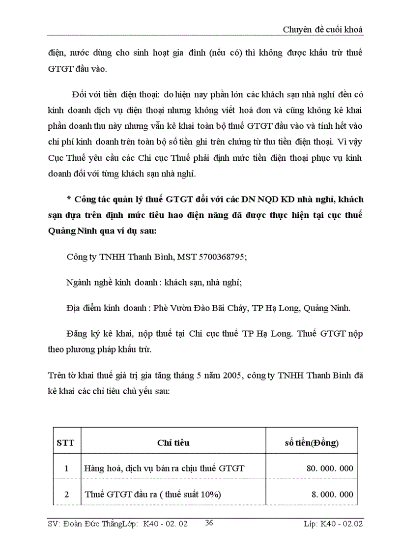 image for page Công tác quản lý thuế GTGT đối với DN NQD hoạt động trong lĩnh vực khách sạn nhà nghỉ trên địa bàn tỉnh Quảng Ninh