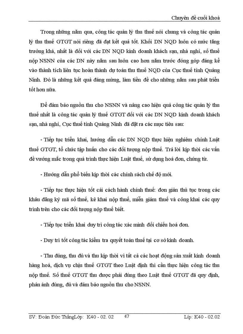 image for page Công tác quản lý thuế GTGT đối với DN NQD hoạt động trong lĩnh vực khách sạn nhà nghỉ trên địa bàn tỉnh Quảng Ninh