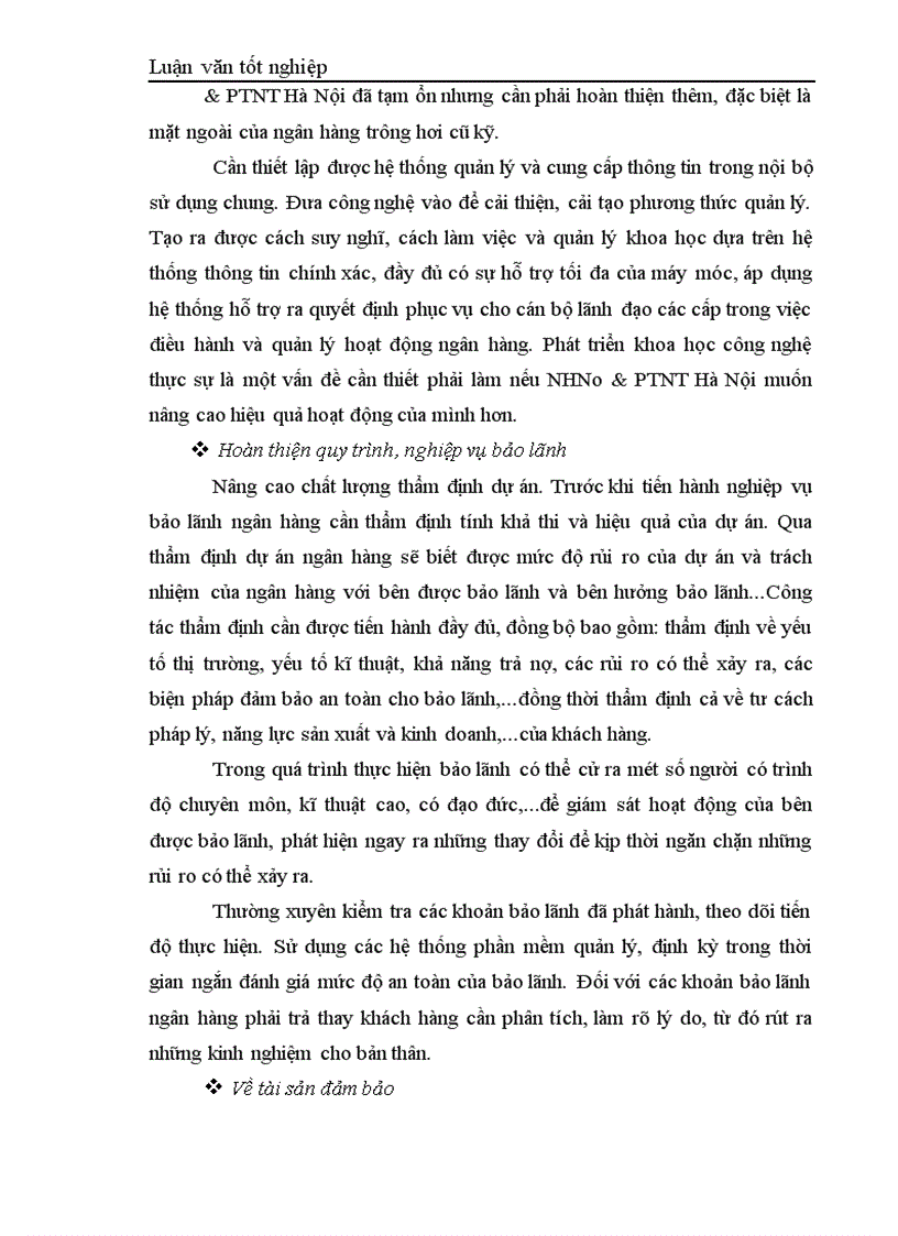 image for page Giải pháp phát triển hoạt động bảo lãnh tại ngân hàng nông nghiệp và phát triển nông thôn Hà Nội 1