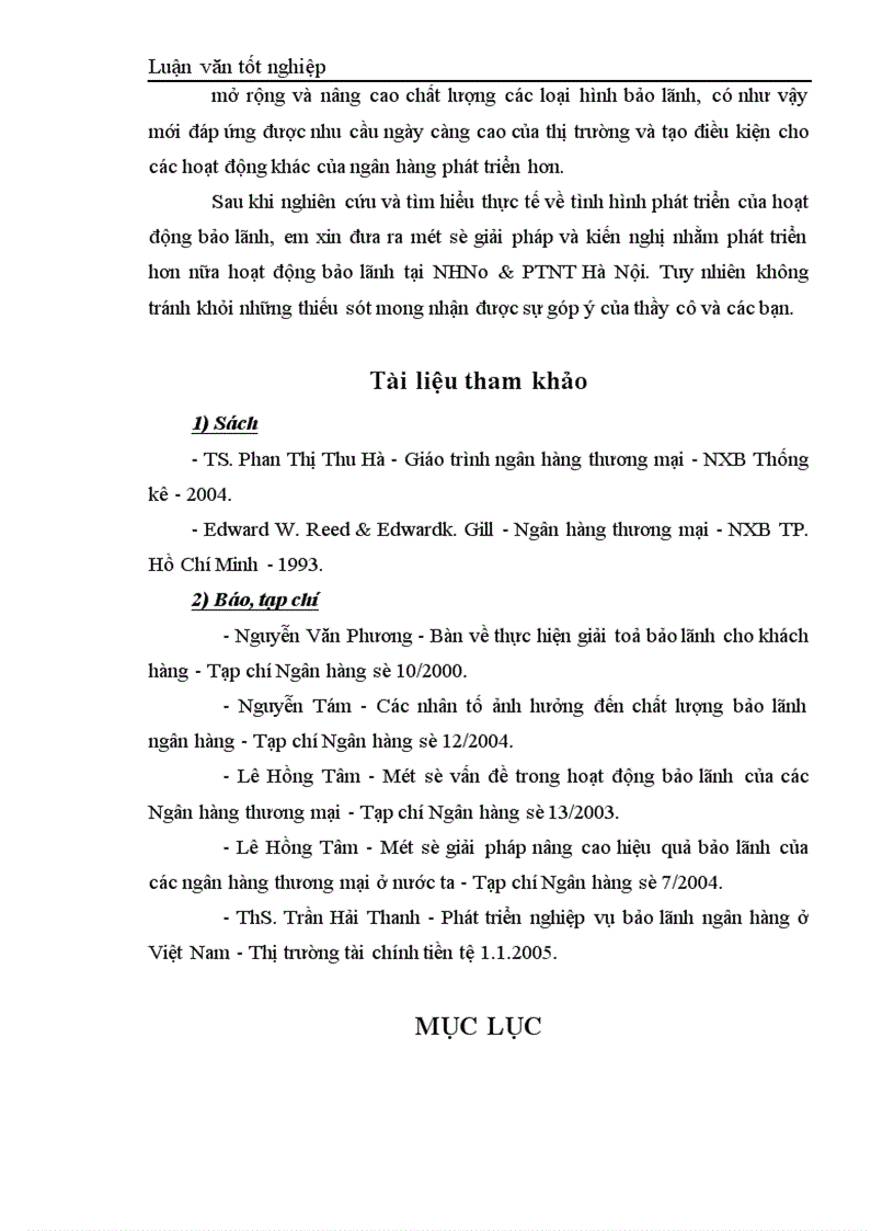 image for page Giải pháp phát triển hoạt động bảo lãnh tại ngân hàng nông nghiệp và phát triển nông thôn Hà Nội 1