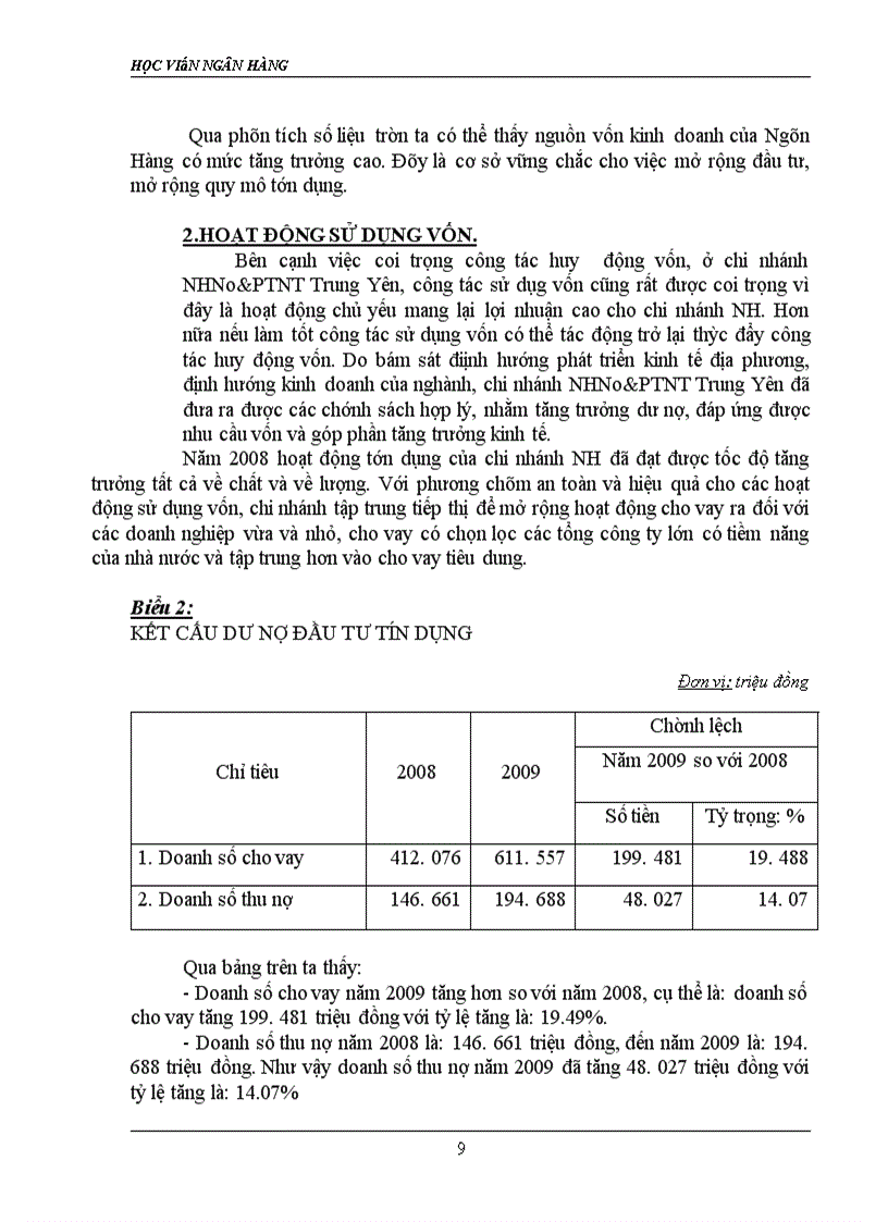 image for page Báo cáo thực tập tốt nghiệp tại chi nhánh NHNo PTNT Trung Yên