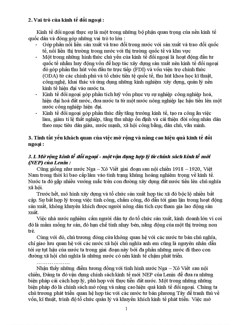 image for page Vấn đề mở rộng và nâng cao hiệu quả kinh tế đối ngoại 1