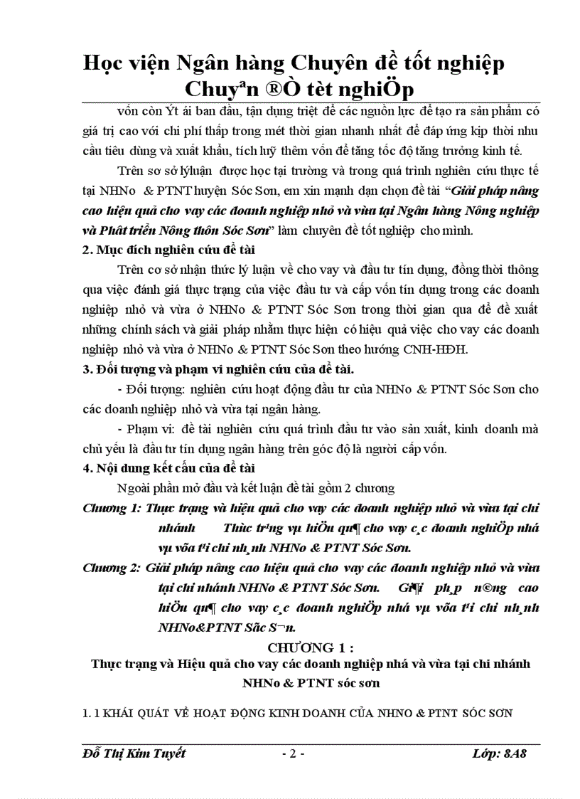 image for page Giải pháp nâng cao hiệu quả cho vay các doanh nghiệp nhỏ và vừa tại Ngân hàng Nông nghiệp và Phât triển Nông thôn Sóc Sơn 1