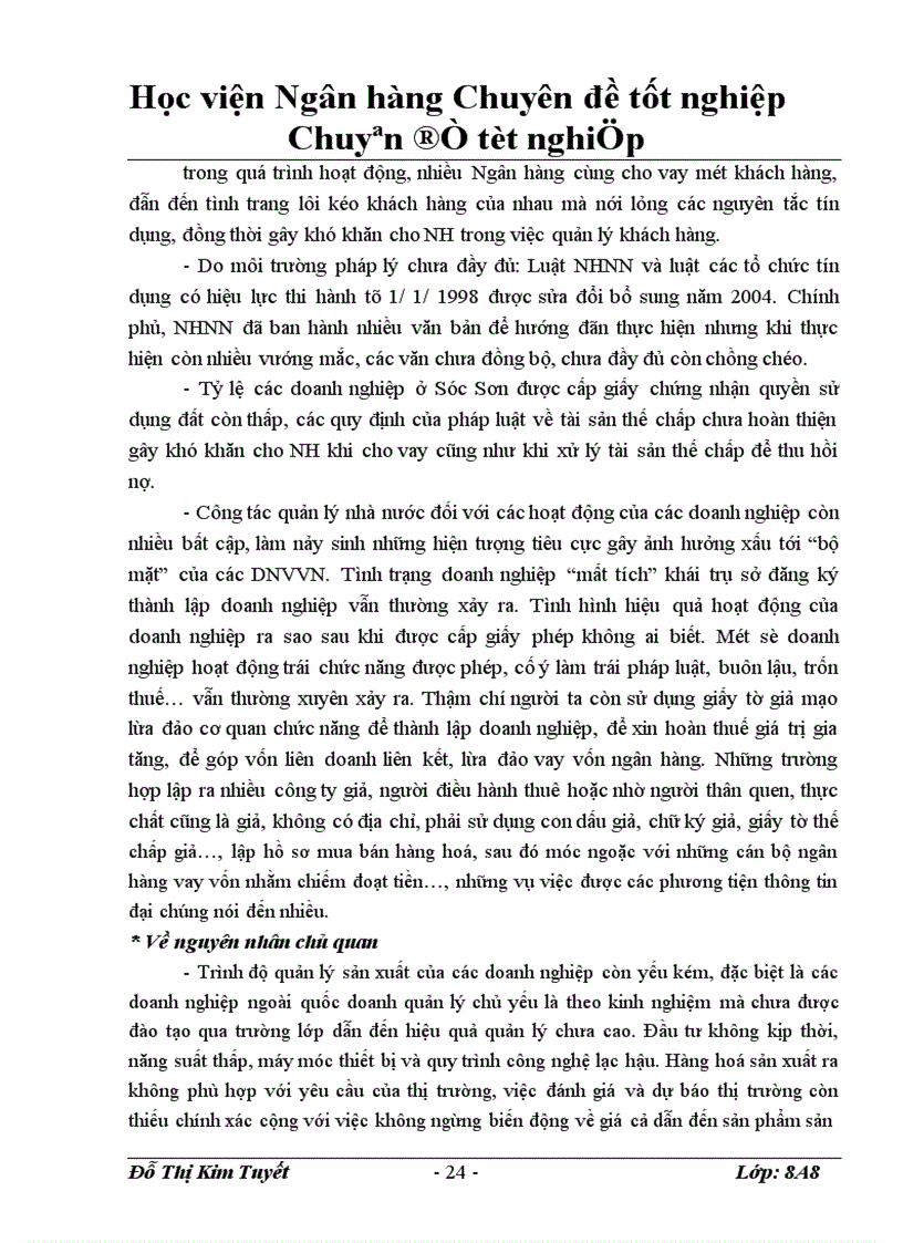 image for page Giải pháp nâng cao hiệu quả cho vay các doanh nghiệp nhỏ và vừa tại Ngân hàng Nông nghiệp và Phât triển Nông thôn Sóc Sơn 1