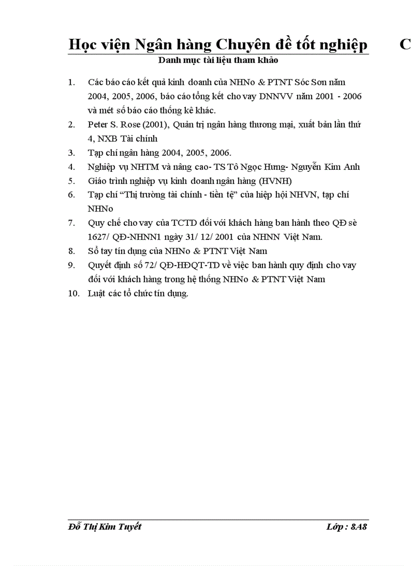 image for page Giải pháp nâng cao hiệu quả cho vay các doanh nghiệp nhỏ và vừa tại Ngân hàng Nông nghiệp và Phât triển Nông thôn Sóc Sơn 1