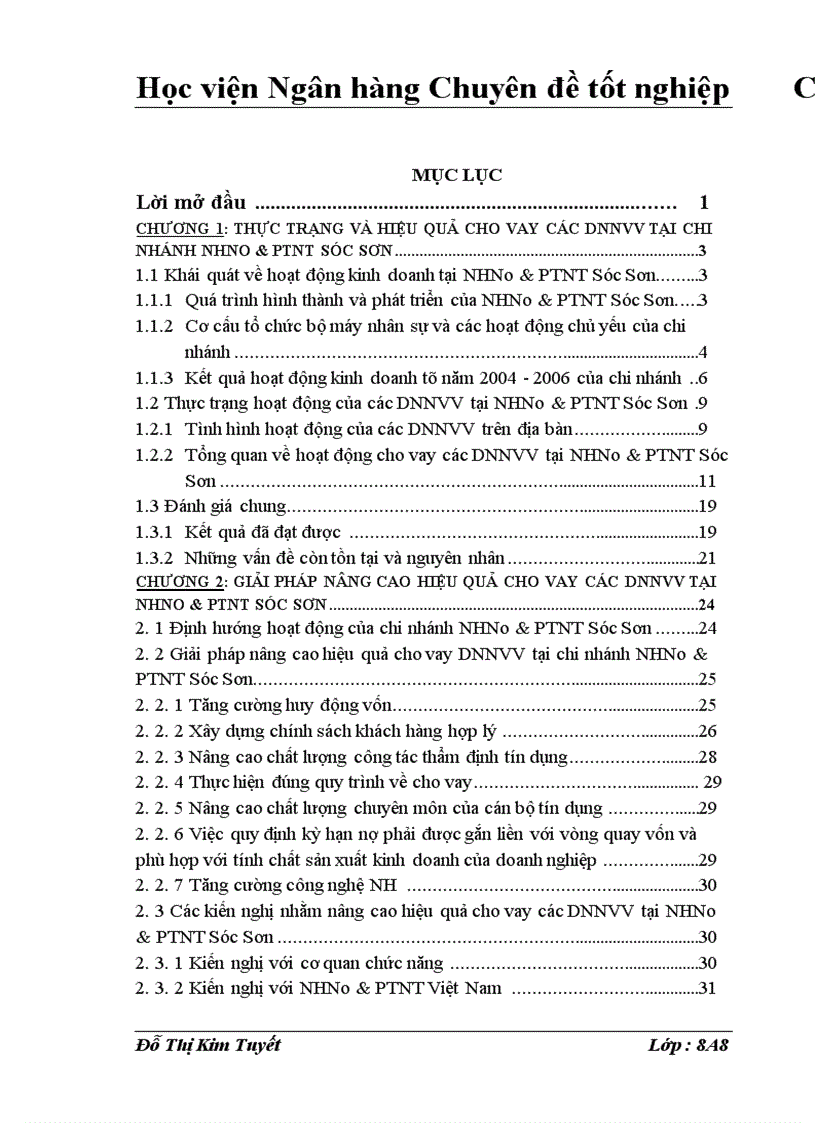 image for page Giải pháp nâng cao hiệu quả cho vay các doanh nghiệp nhỏ và vừa tại Ngân hàng Nông nghiệp và Phât triển Nông thôn Sóc Sơn 1