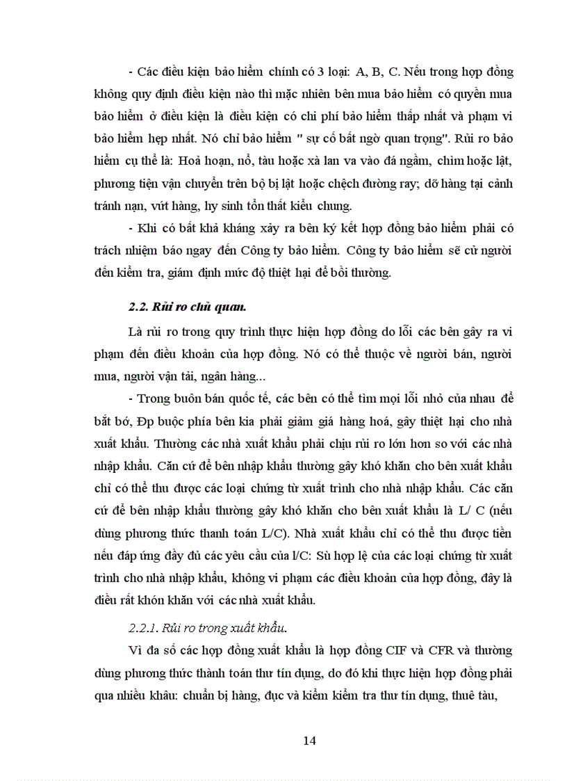 image for page Rủi ro trong thực hiện hợp đồng mua bán ngoại thương