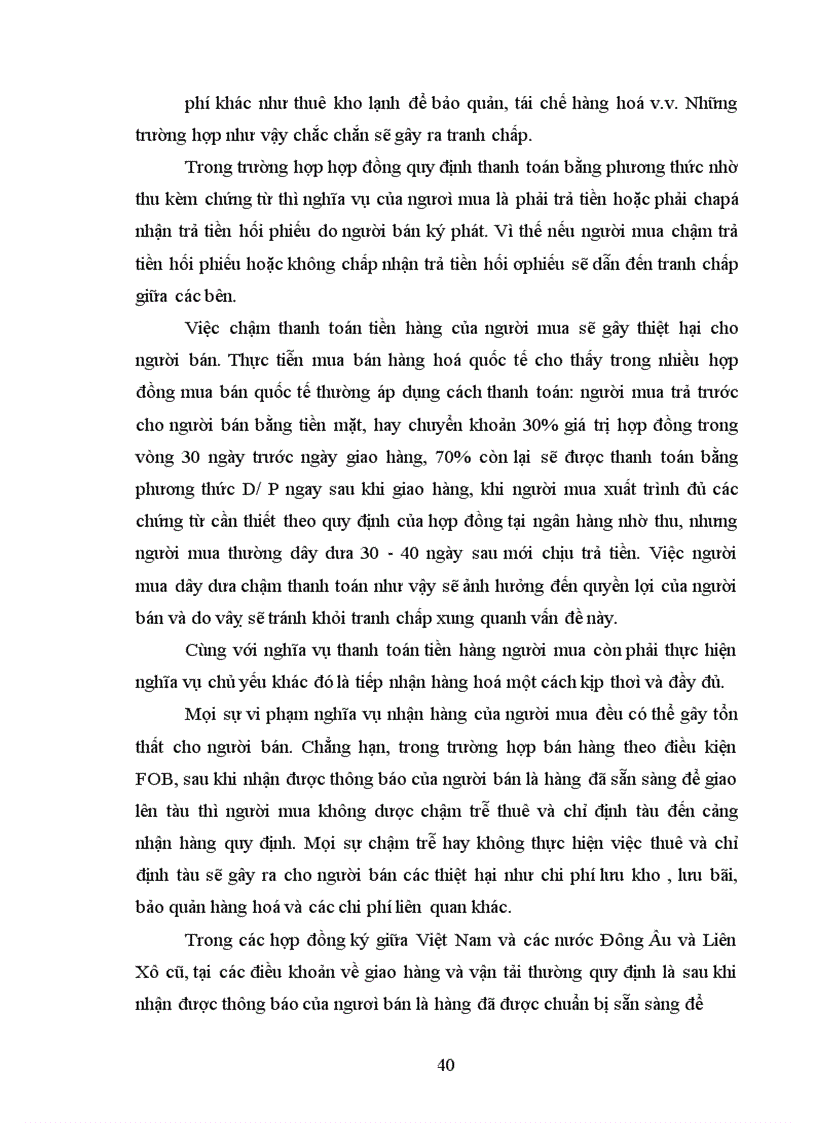 image for page Rủi ro trong thực hiện hợp đồng mua bán ngoại thương