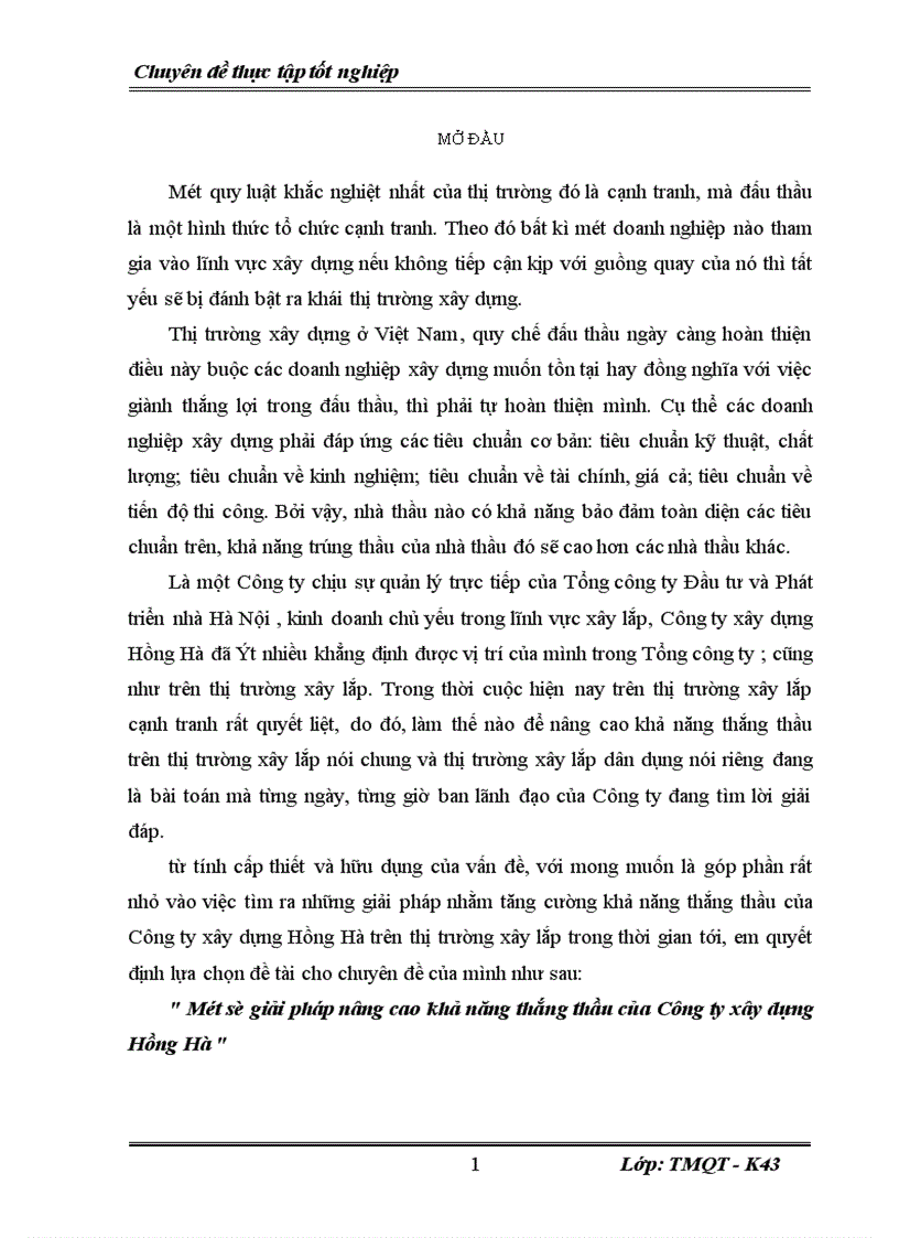 image for page Một số biện pháp nâng cao khả năng thắng thầu của Công ty xây dựng Hồng Hà 1