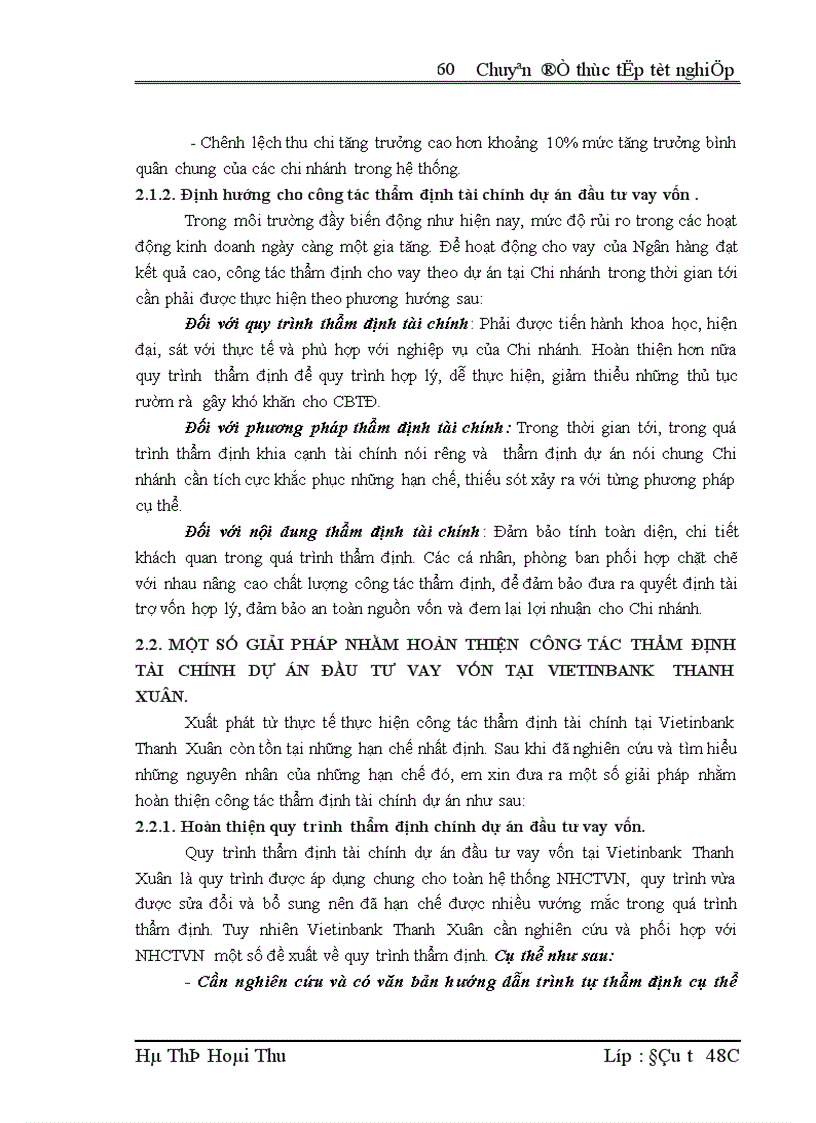 image for page Hoàn thiện công tác thẩm định tài chính dự án đầu tư vay vốn tại Ngân hàng Công Thương Chi nhánh Thanh xuân 1