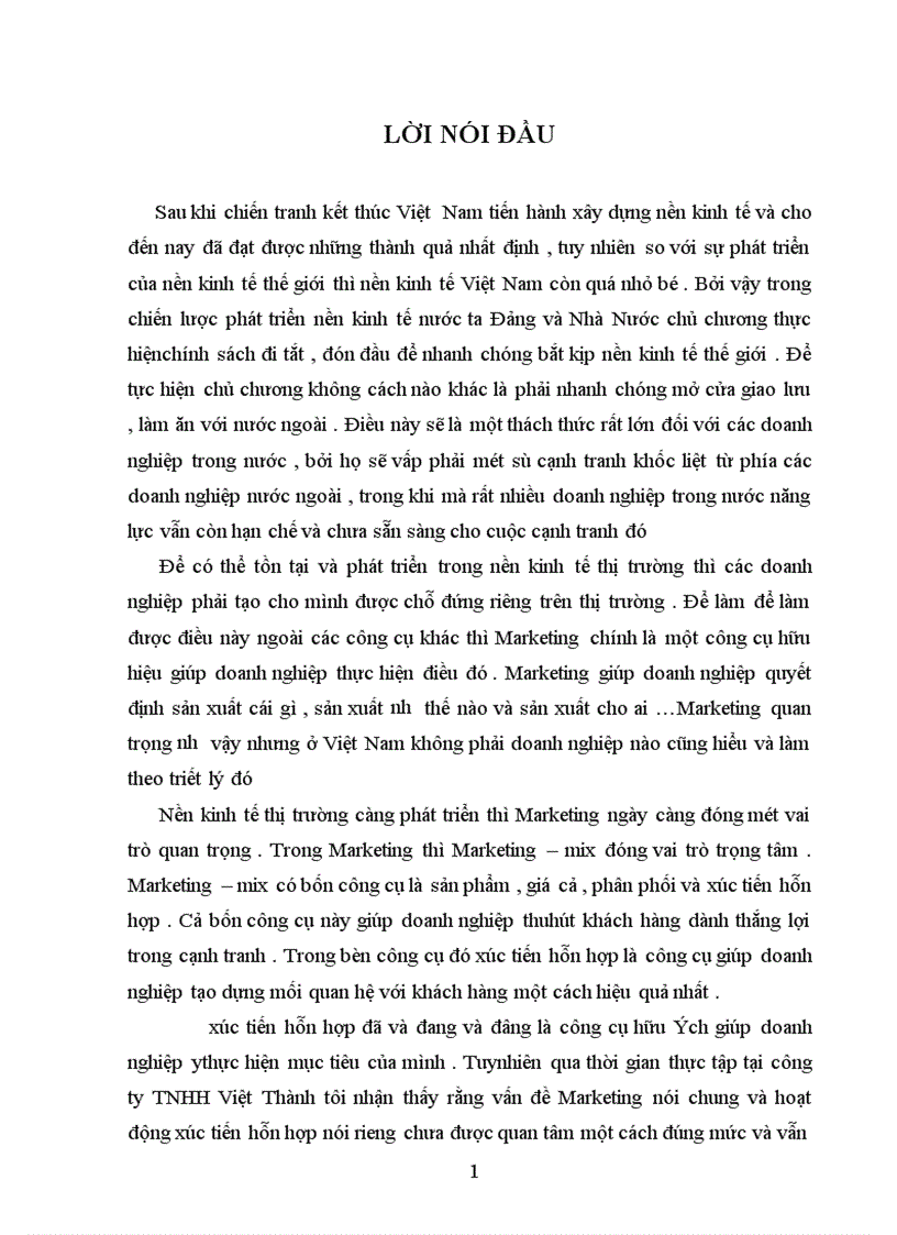 image for page Hoạt động xúc tiến hỗn hợp của công ty TNHH Việt Thành Thực trạng và các giải pháp