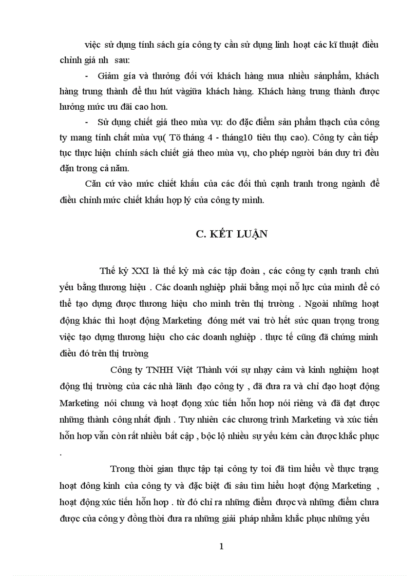 image for page Hoạt động xúc tiến hỗn hợp của công ty TNHH Việt Thành Thực trạng và các giải pháp