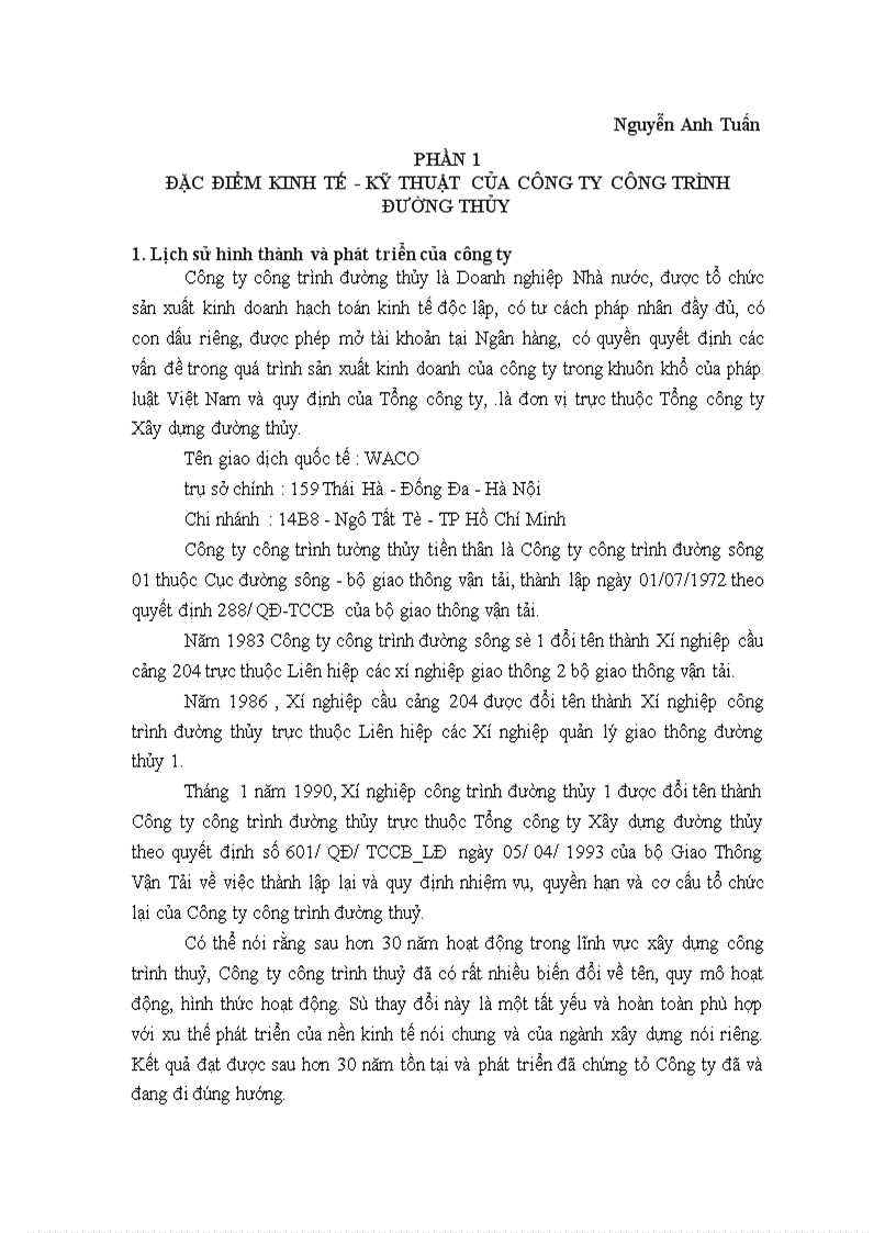 image for page Thực trạng công tác hạch toán nguyên vật liệu và công cụ dụng cụ tại Công ty công trình đường thuỷ 1