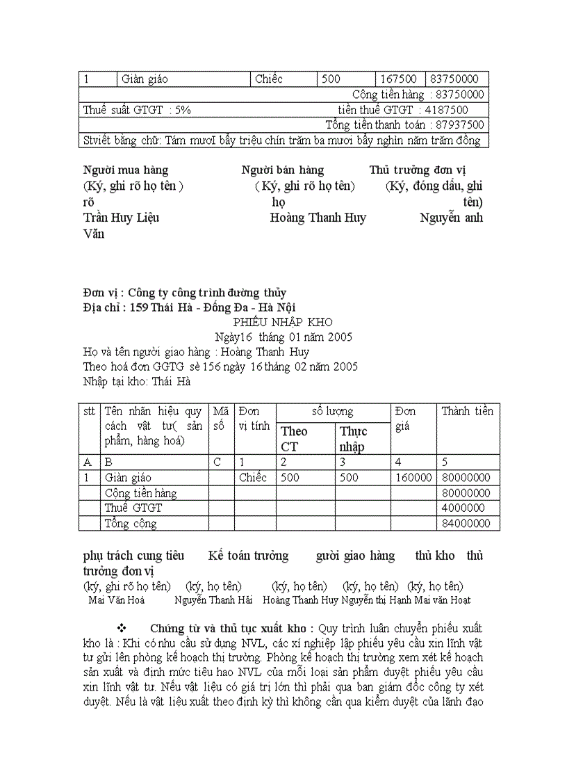 image for page Thực trạng công tác hạch toán nguyên vật liệu và công cụ dụng cụ tại Công ty công trình đường thuỷ 1