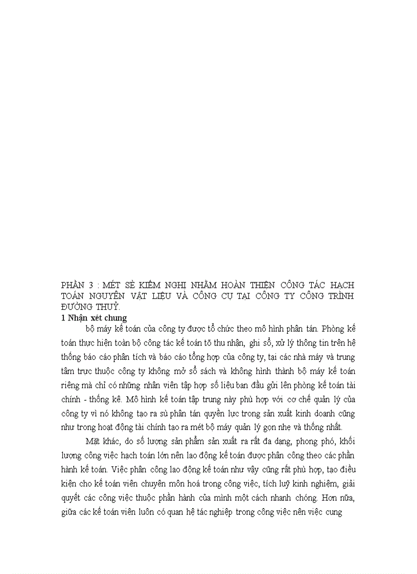 image for page Thực trạng công tác hạch toán nguyên vật liệu và công cụ dụng cụ tại Công ty công trình đường thuỷ 1