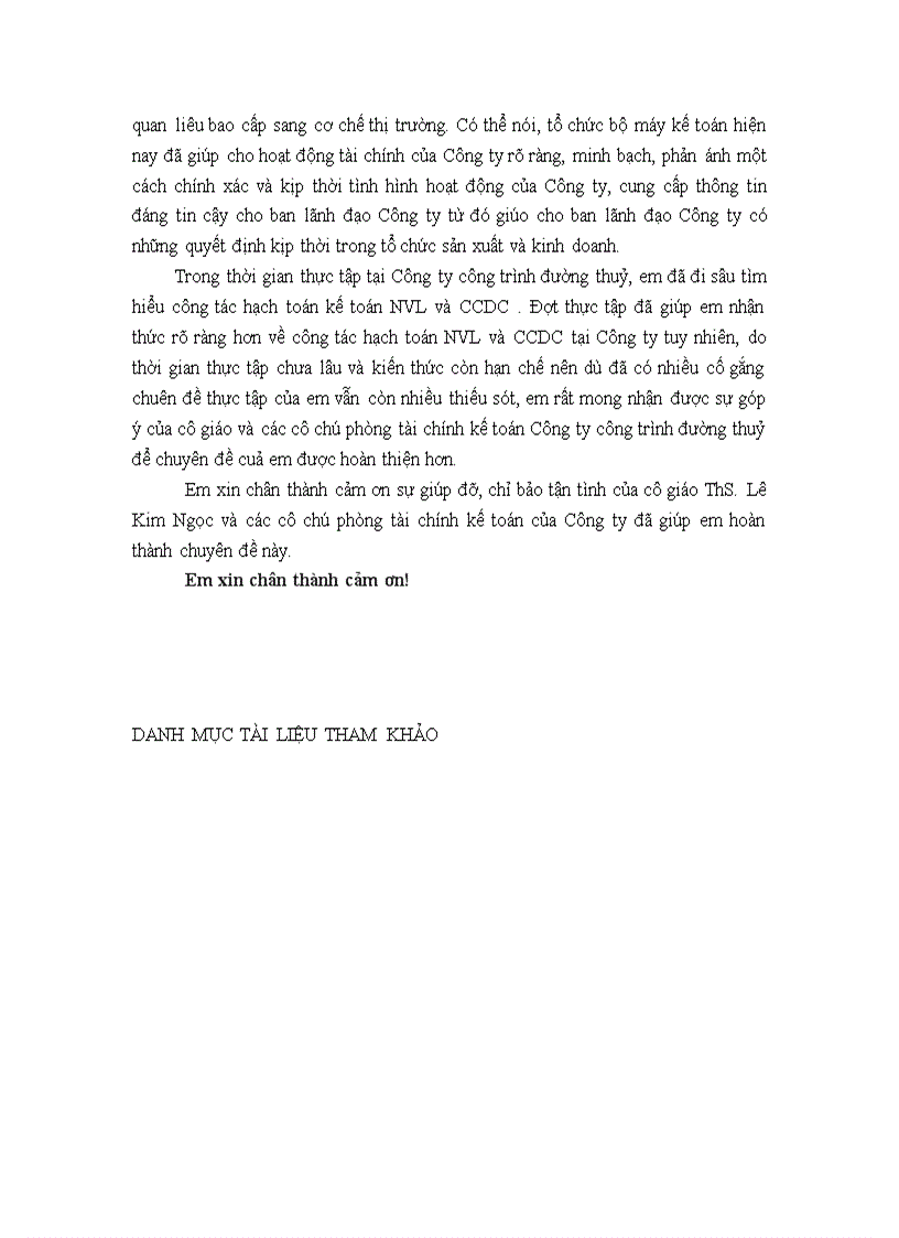 image for page Thực trạng công tác hạch toán nguyên vật liệu và công cụ dụng cụ tại Công ty công trình đường thuỷ 1