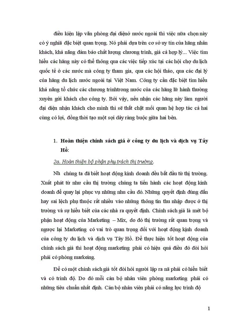 image for page Một số giải pháp nhằm mở rộng thị trường kinh doanh của công ty du lịch và dịch vụ Tây Hồ