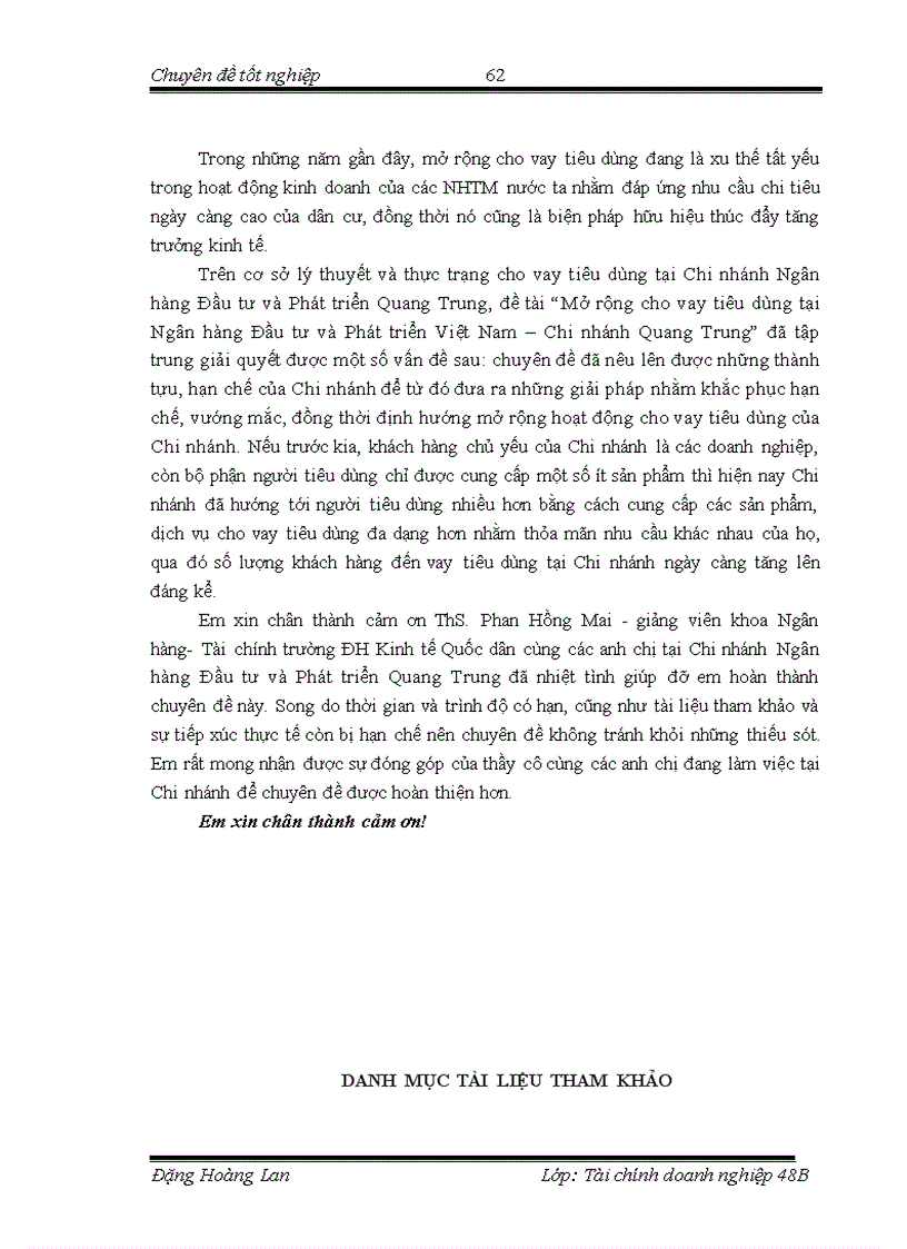 image for page Mở rộng cho vay tiêu dùng tại Ngân hàng Đầu tư và Phát triển Việt Nam Chi nhánh Quang Trung