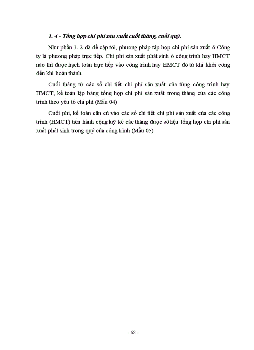 image for page Kế toán tập hợp chi phí sản xuất và tính giá thành sản phẩm xây lắp ở Công ty xây dựng số 1 1
