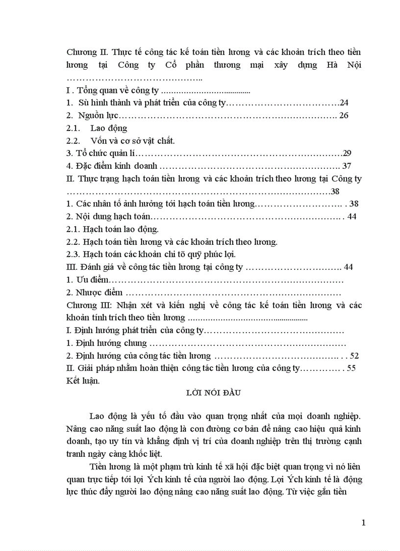image for page Kế toán tiền lương và các khoản trích theo lương tại Công ty cổ phần xây dựng và thương mại Hà Nôị 1
