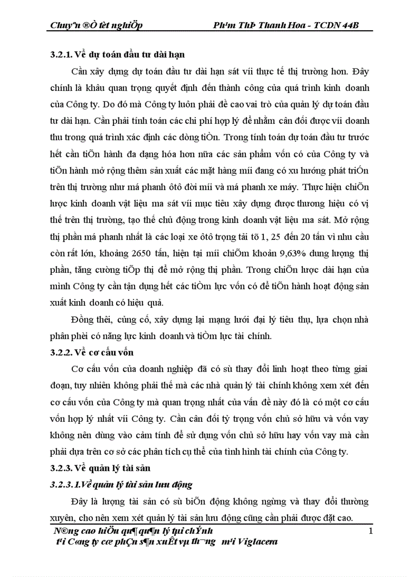 image for page Một số giải pháp nhằm nâng cao hiệu quả quản lý tài chính tại Công ty cổ phần sản xuất và thương mại Viglacera