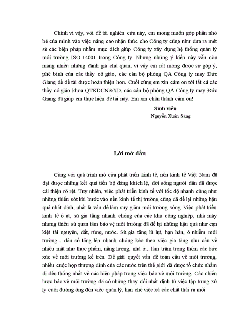 image for page Một số giải pháp xây dựng hệ thống quản lý môi trường ISO 14001 ở Công ty May Đức Giang 1