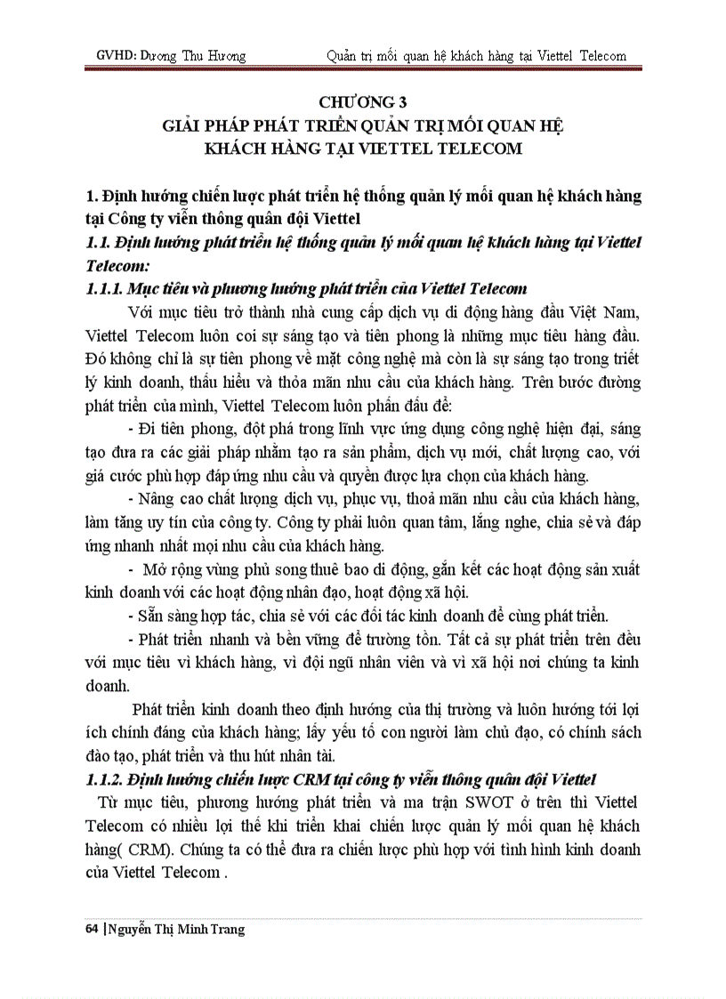 image for page Phát triển hệ thống quản lý mối quan hệ khách hàng CRM tại Công ty viễn thông Viettel Viettel Telecom