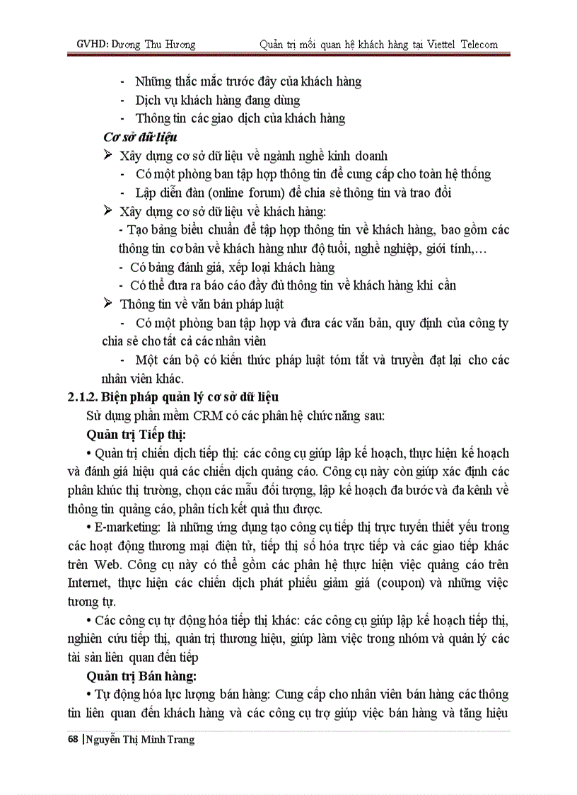 image for page Phát triển hệ thống quản lý mối quan hệ khách hàng CRM tại Công ty viễn thông Viettel Viettel Telecom