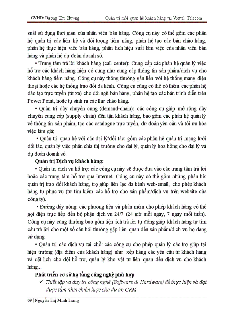 image for page Phát triển hệ thống quản lý mối quan hệ khách hàng CRM tại Công ty viễn thông Viettel Viettel Telecom