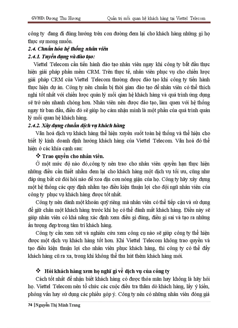 image for page Phát triển hệ thống quản lý mối quan hệ khách hàng CRM tại Công ty viễn thông Viettel Viettel Telecom